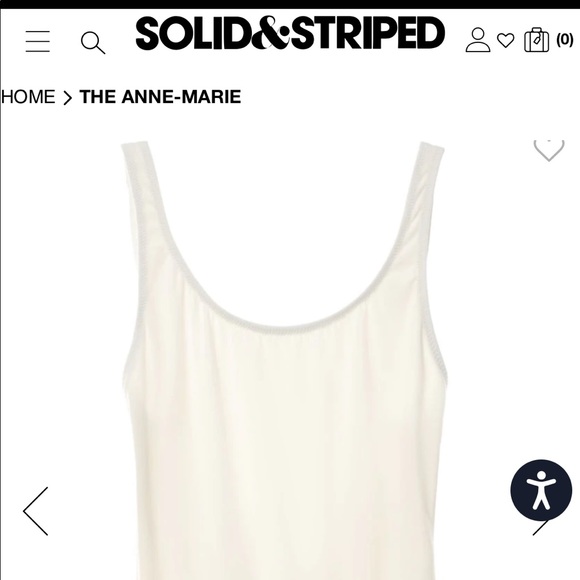 Solid and stripe cream Anne Marie one piece - Picture 3 of 3